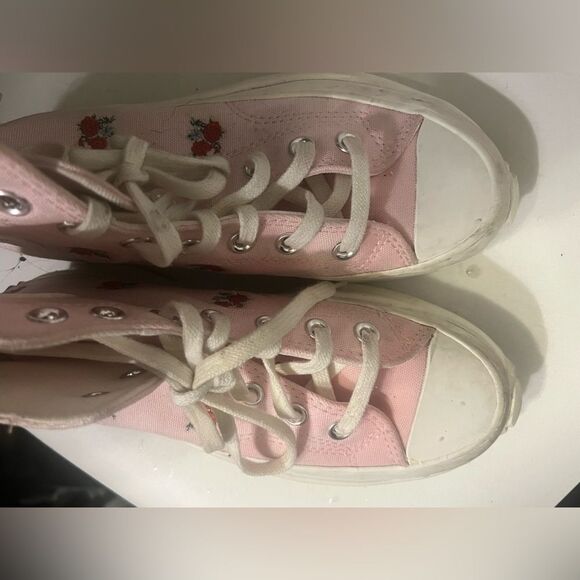 - Converse Chuck Taylor All Star Pink With Roses Sz 6 - Picture 11 of 11